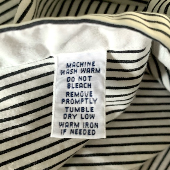 RALPH LAUREN 100% Cotton Men's Black/White Striped Shirt, Size M - Picture 9 of 10